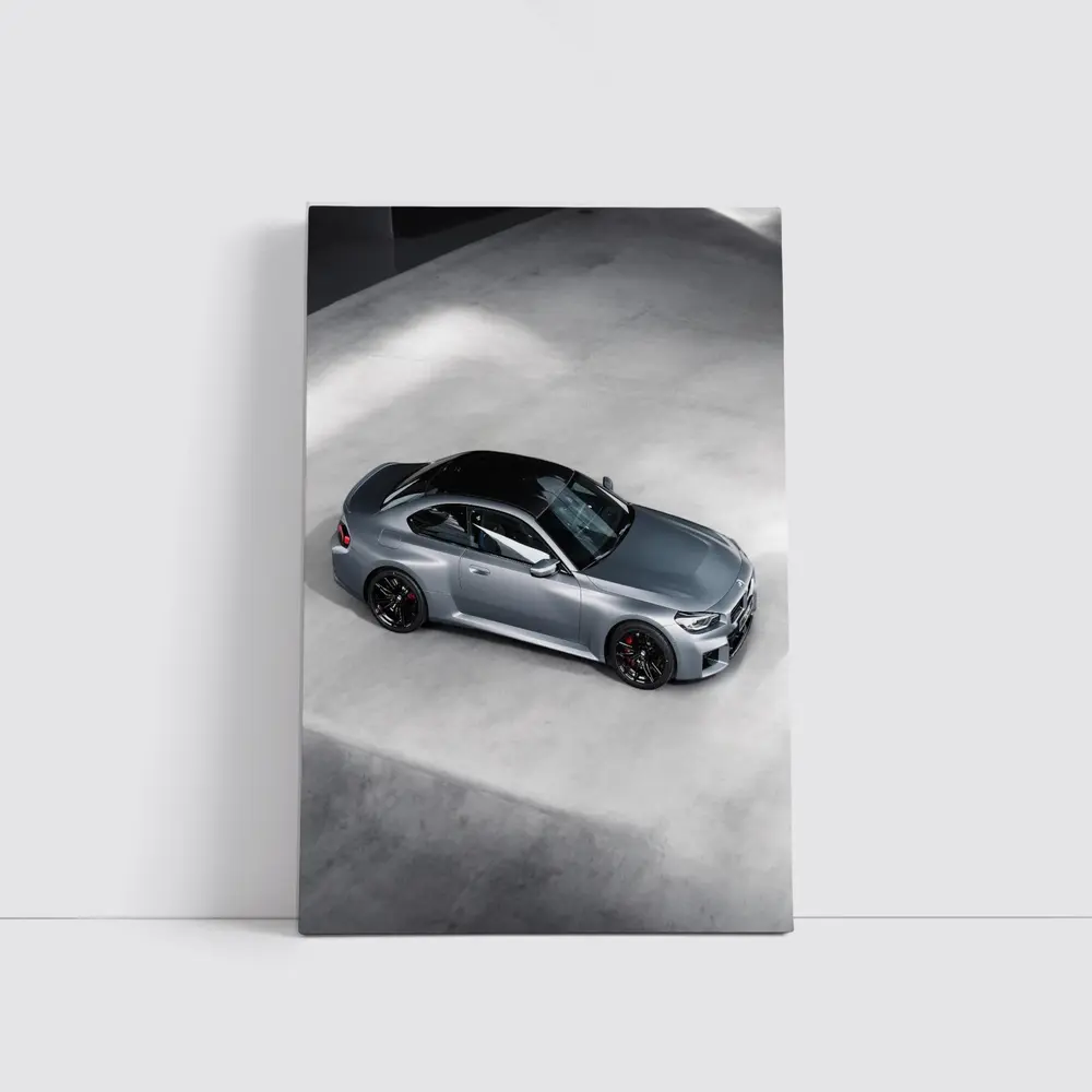 BMW M2 Coupe Silver Studio Overhead View – Wall Art