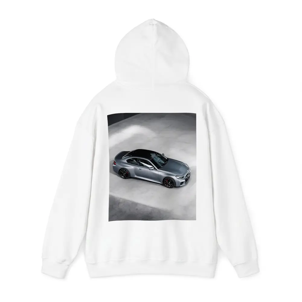BMW M2 Coupe Silver Studio Overhead View – Hoodies