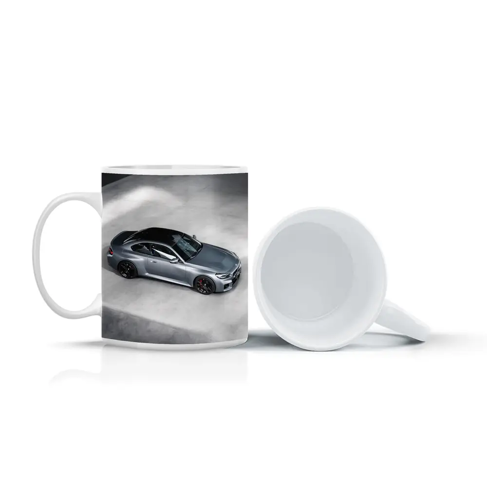 BMW M2 Coupe Silver Studio Overhead View – Mugs