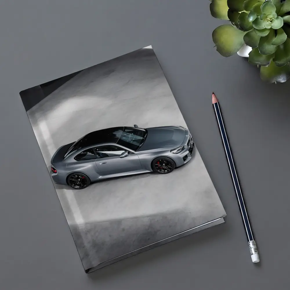 BMW M2 Coupe Silver Studio Overhead View – Notebooks
