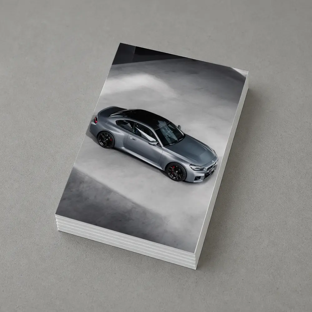 BMW M2 Coupe Silver Studio Overhead View – Postcards