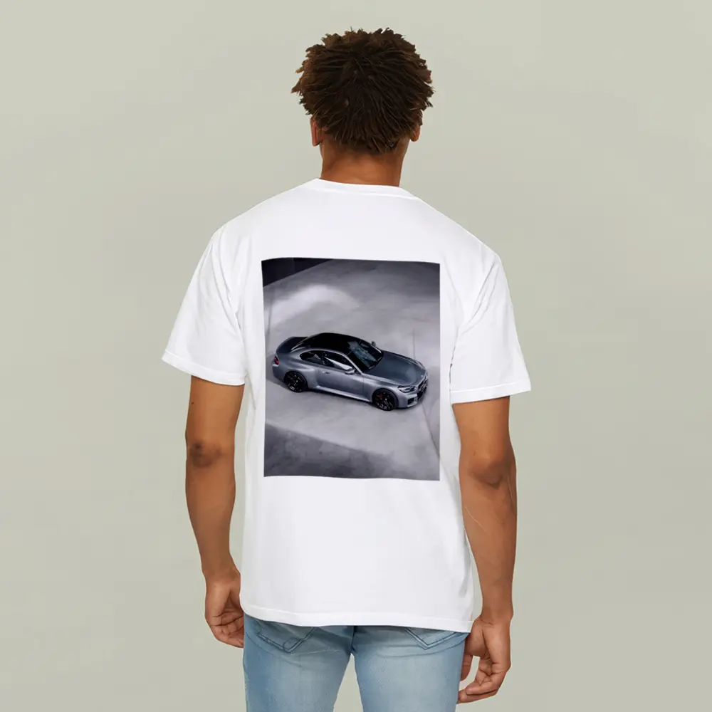 BMW M2 Coupe Silver Studio Overhead View – T-Shirts