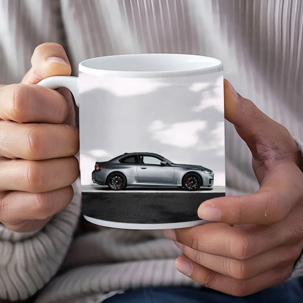 BMW M2 Coupe Silver Side Profile View – Mugs