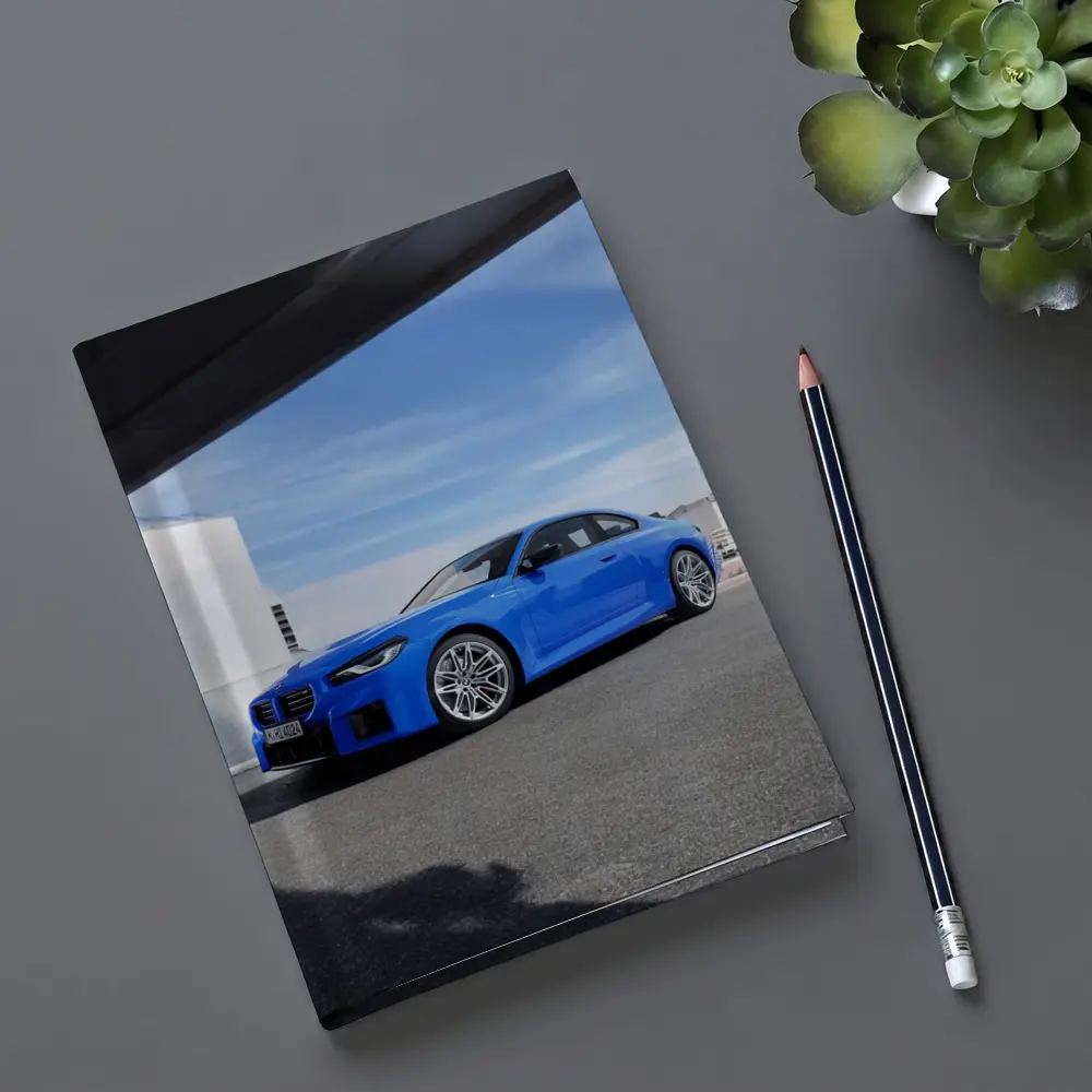 BMW M2 Coupe Blue Parked Outdoor Setting – Notebooks
