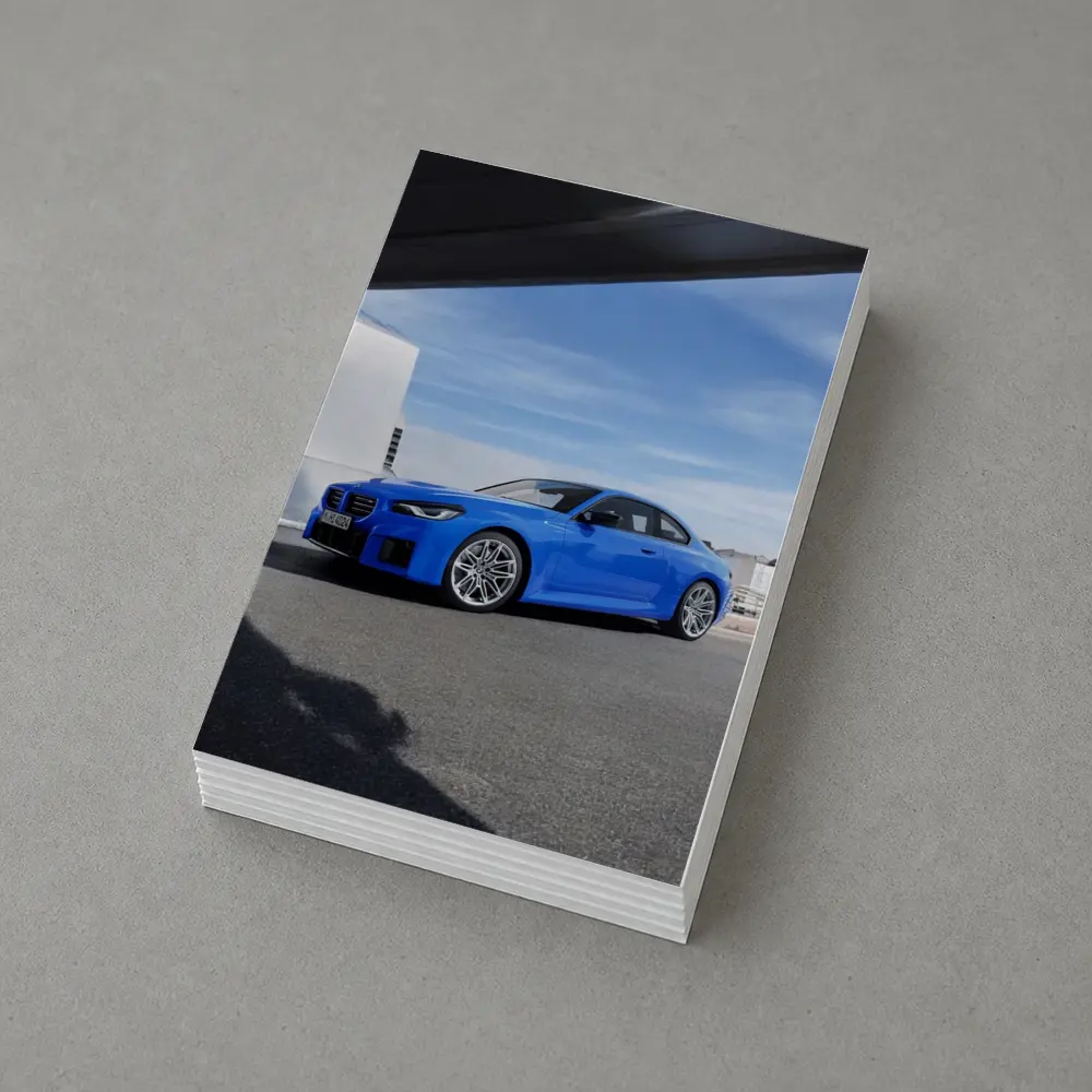 BMW M2 Coupe Blue Parked Outdoor Setting – Postcards