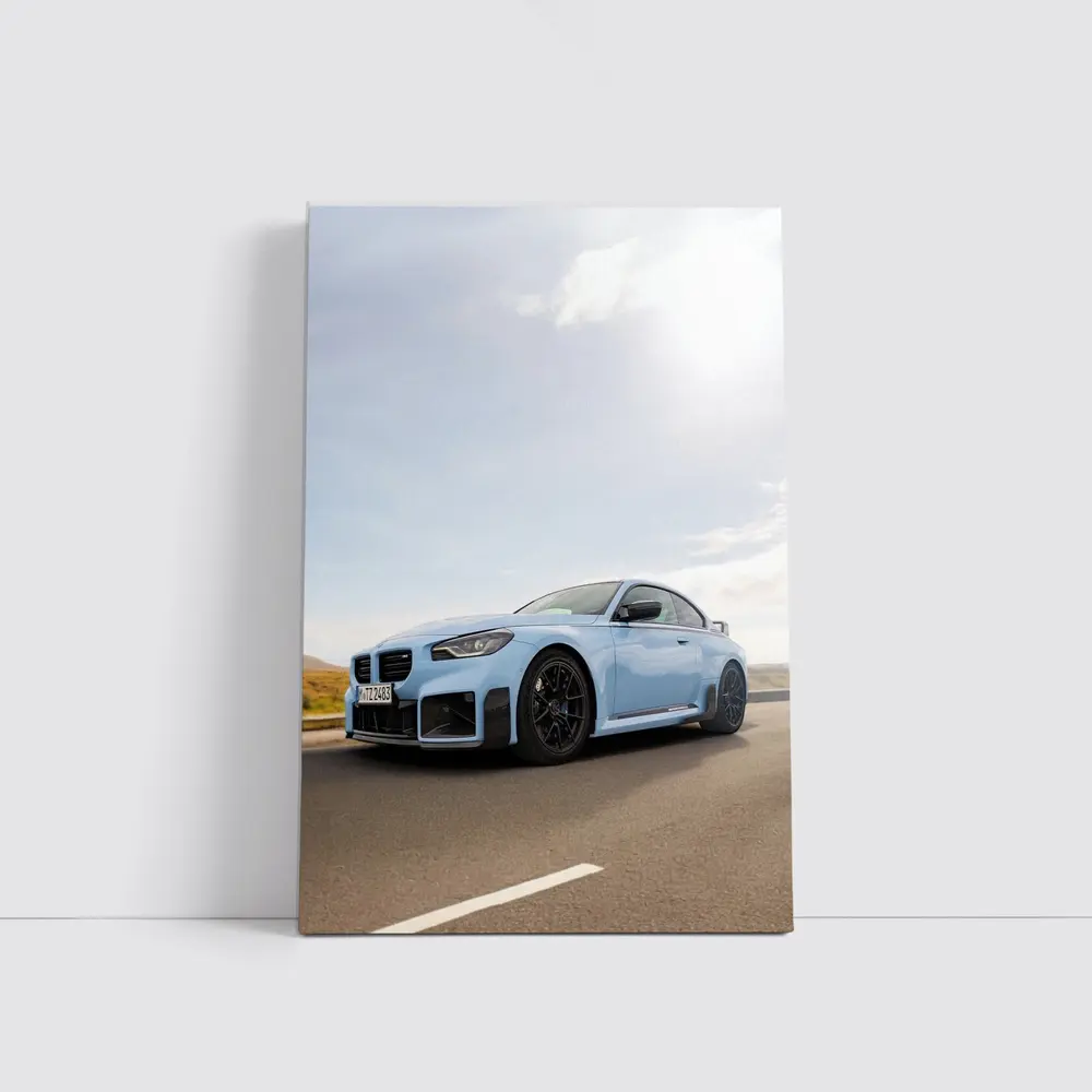 BMW M2 Coupe Light Blue On Road – Wall Art