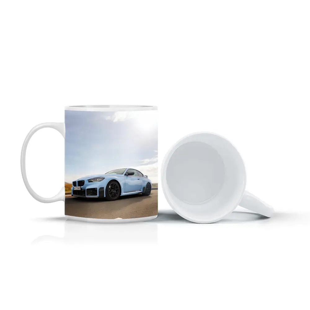 BMW M2 Coupe Light Blue On Road – Mugs