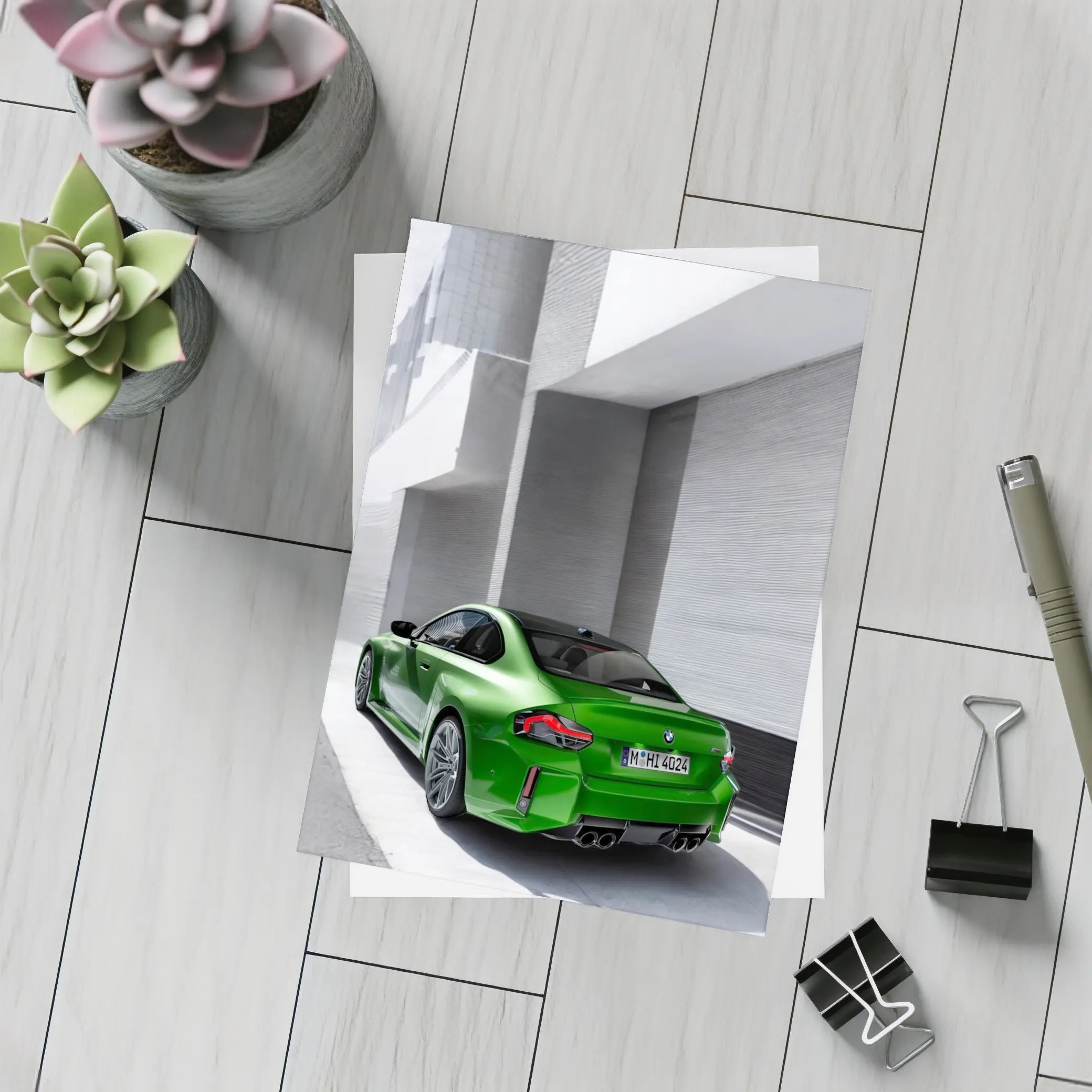 BMW M2 Green Coupe Urban Street Shot – Postcards