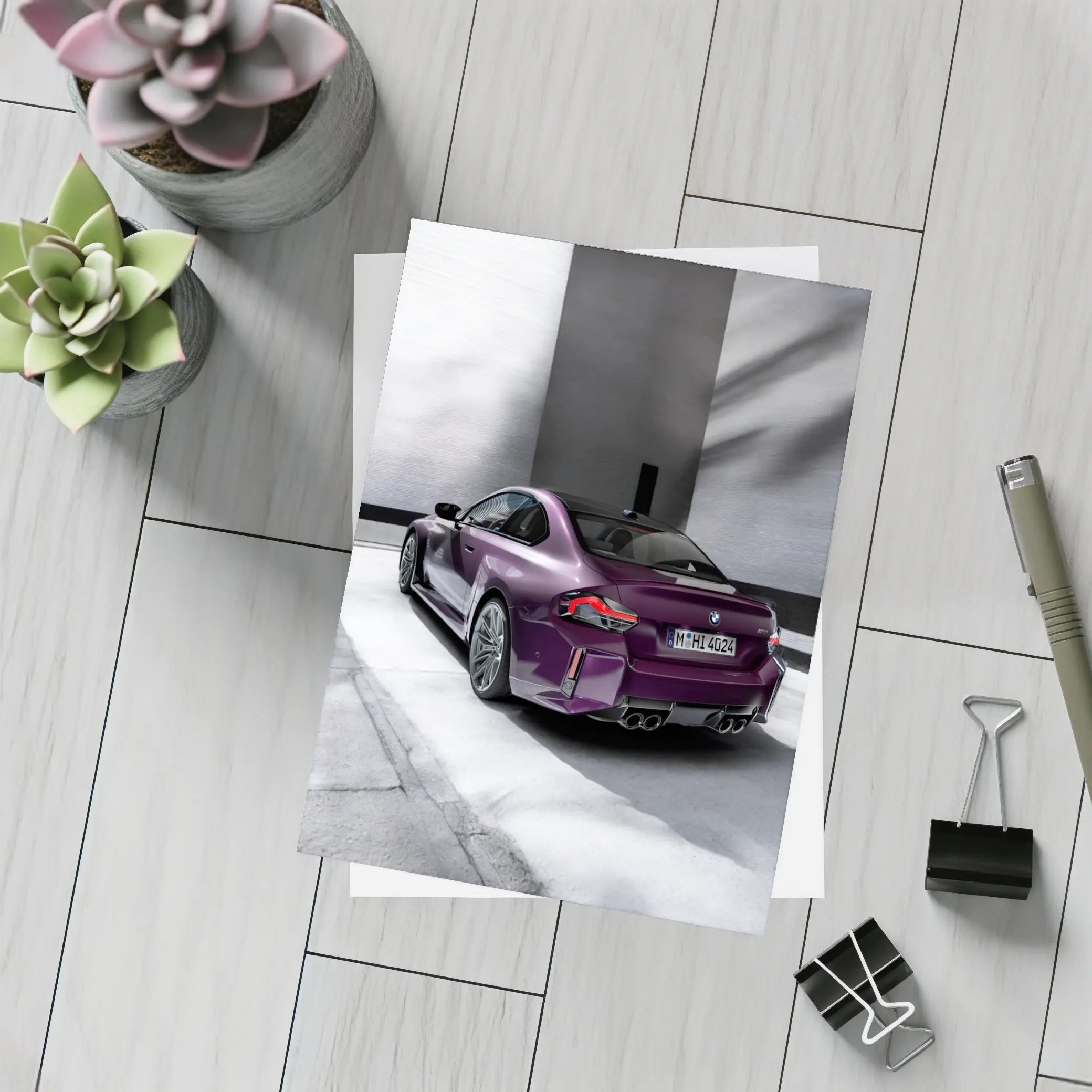 BMW M2 Coupe Purple Urban Parking Garage – Postcards