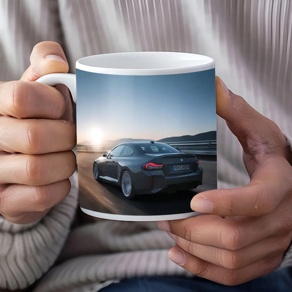 BMW M2 Gray Coupe Highway Sunset Drive – Mugs