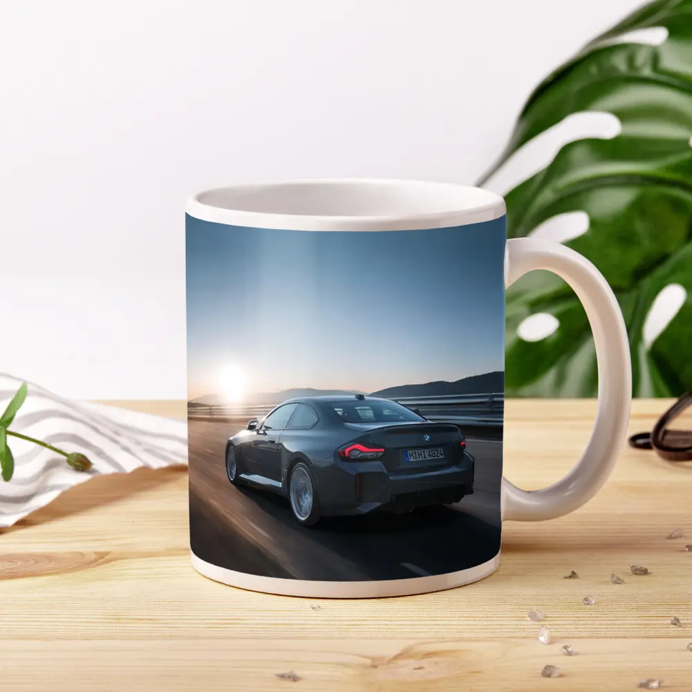 BMW M2 Gray Coupe Highway Sunset Drive – Mugs