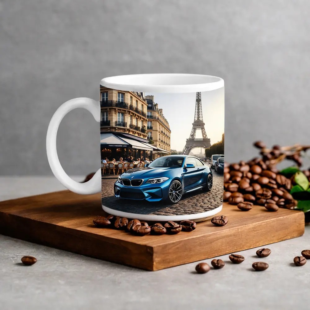 BMW M2 Coupe Parked Near Eiffel Tower – Mugs
