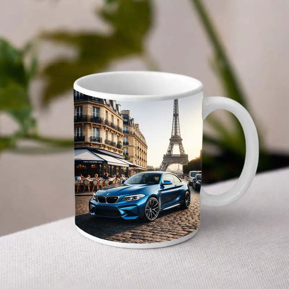 BMW M2 Coupe Parked Near Eiffel Tower – Mugs