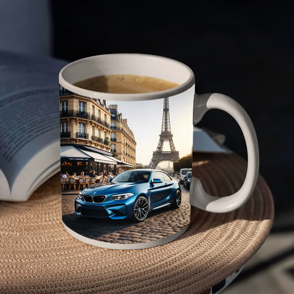 BMW M2 Coupe Parked Near Eiffel Tower – Mugs