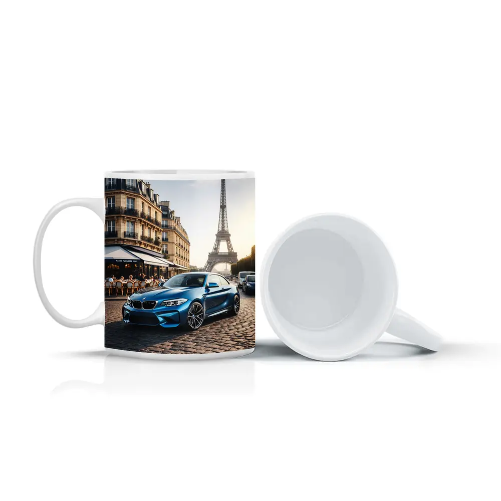 BMW M2 Coupe Parked Near Eiffel Tower – Mugs