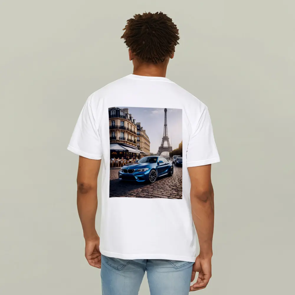 BMW M2 Coupe Parked Near Eiffel Tower – T-Shirts