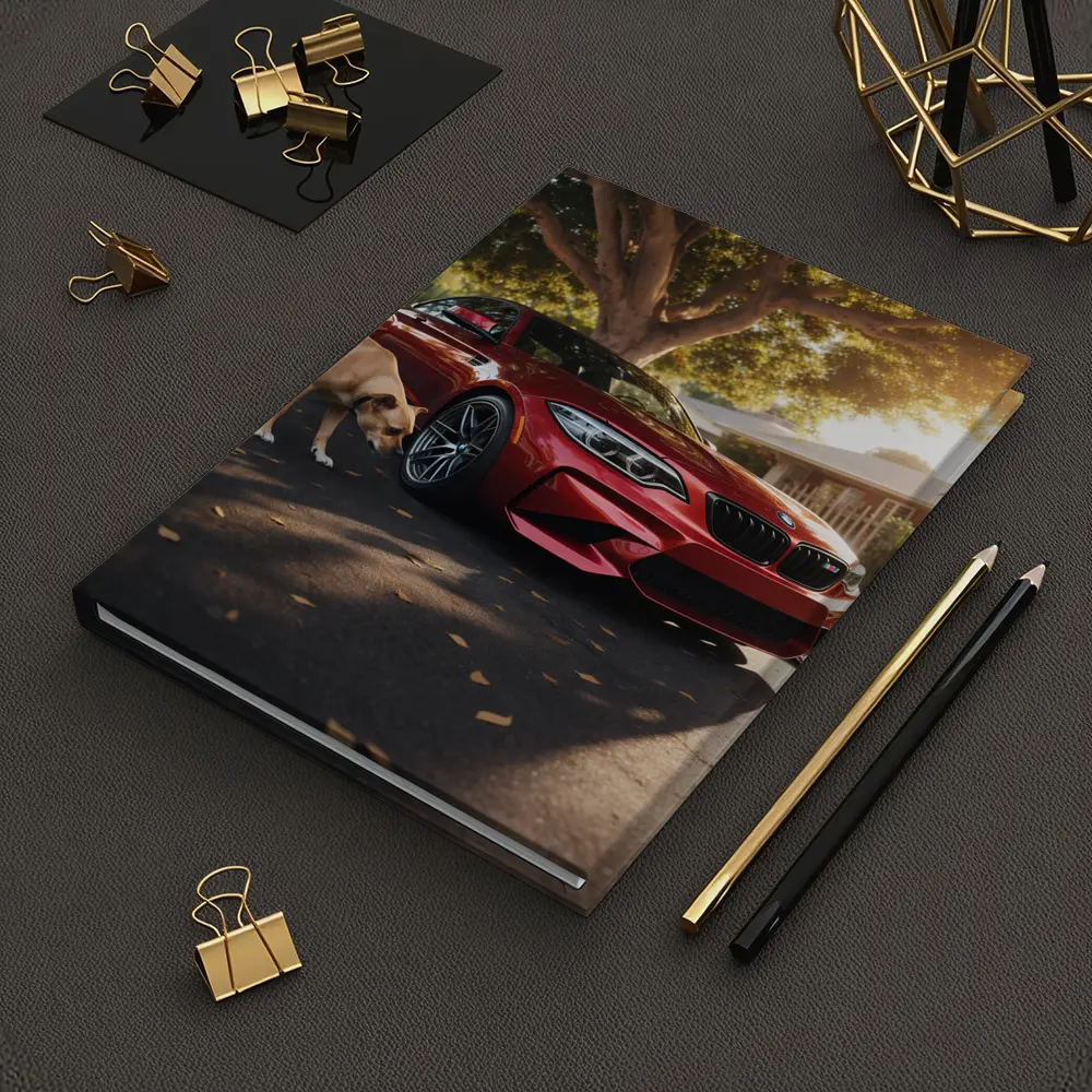 Red BMW M2 Parked With Dog Nearby – Notebooks