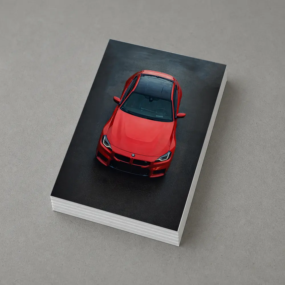 BMW M2 Red Top View Asphalt – Postcards