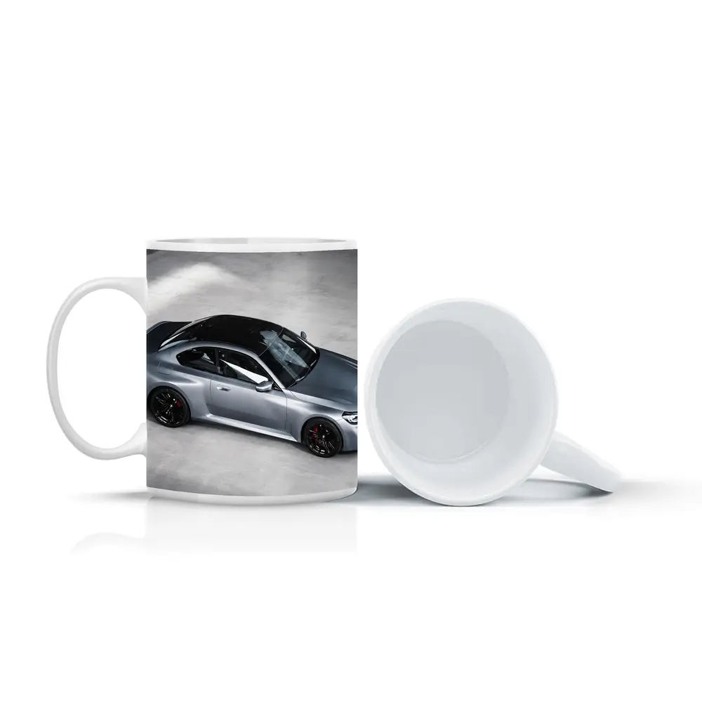 BMW M2 Coupe Gray Studio Top View – Mugs