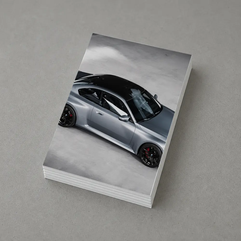 BMW M2 Coupe Gray Studio Top View – Postcards