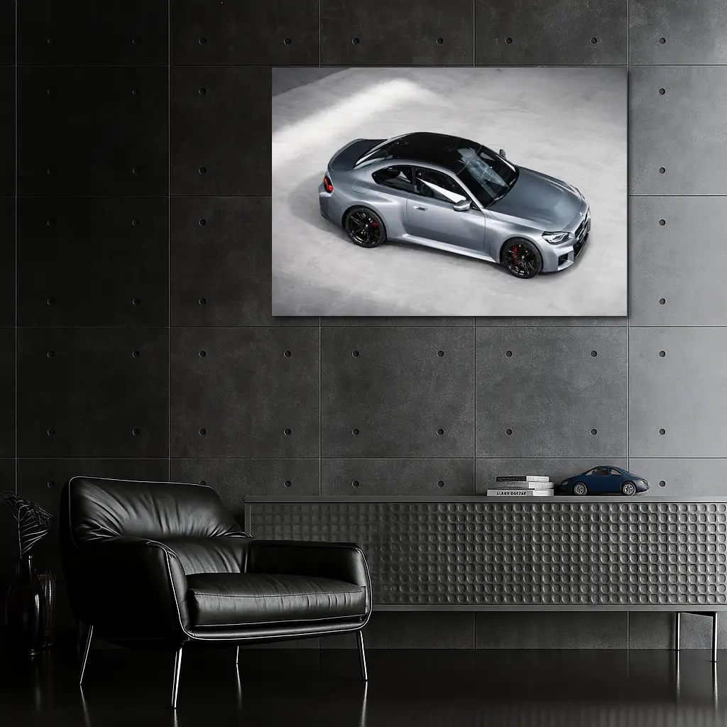 BMW M2 Coupe Gray Studio Top View – Wall Art