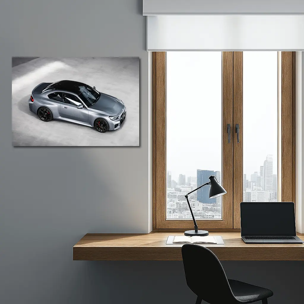 BMW M2 Coupe Gray Studio Top View – Wall Art