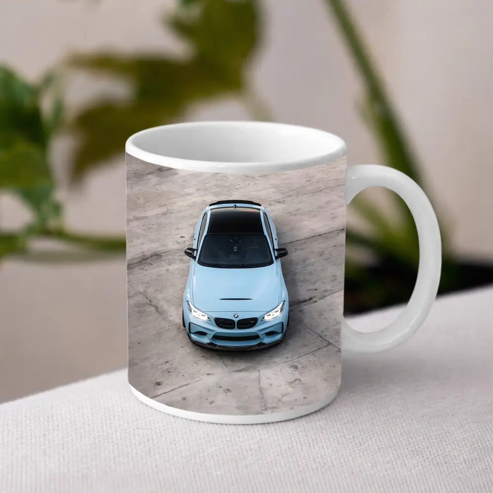 BMW M2 Light Blue Aerial Concrete – Mugs