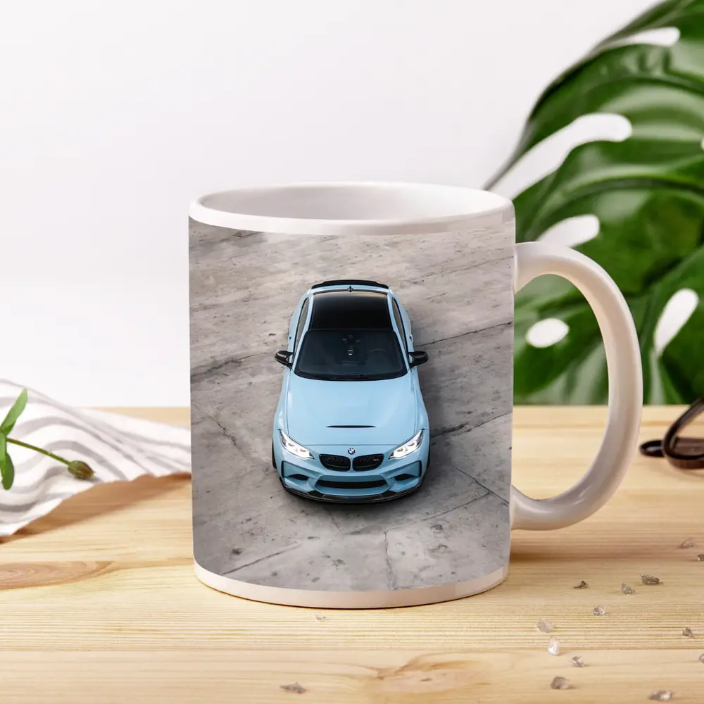 BMW M2 Light Blue Aerial Concrete – Mugs