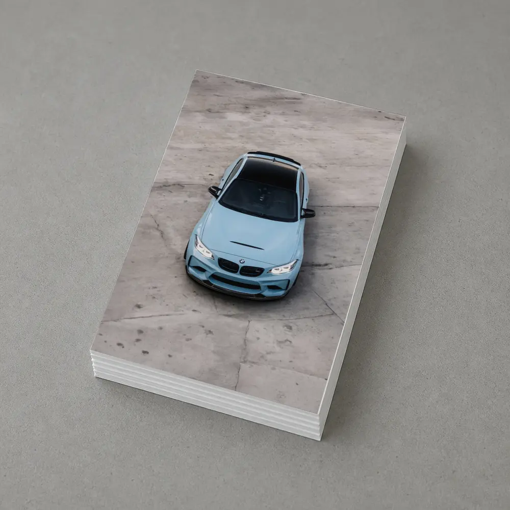 BMW M2 Light Blue Aerial Concrete – Postcards