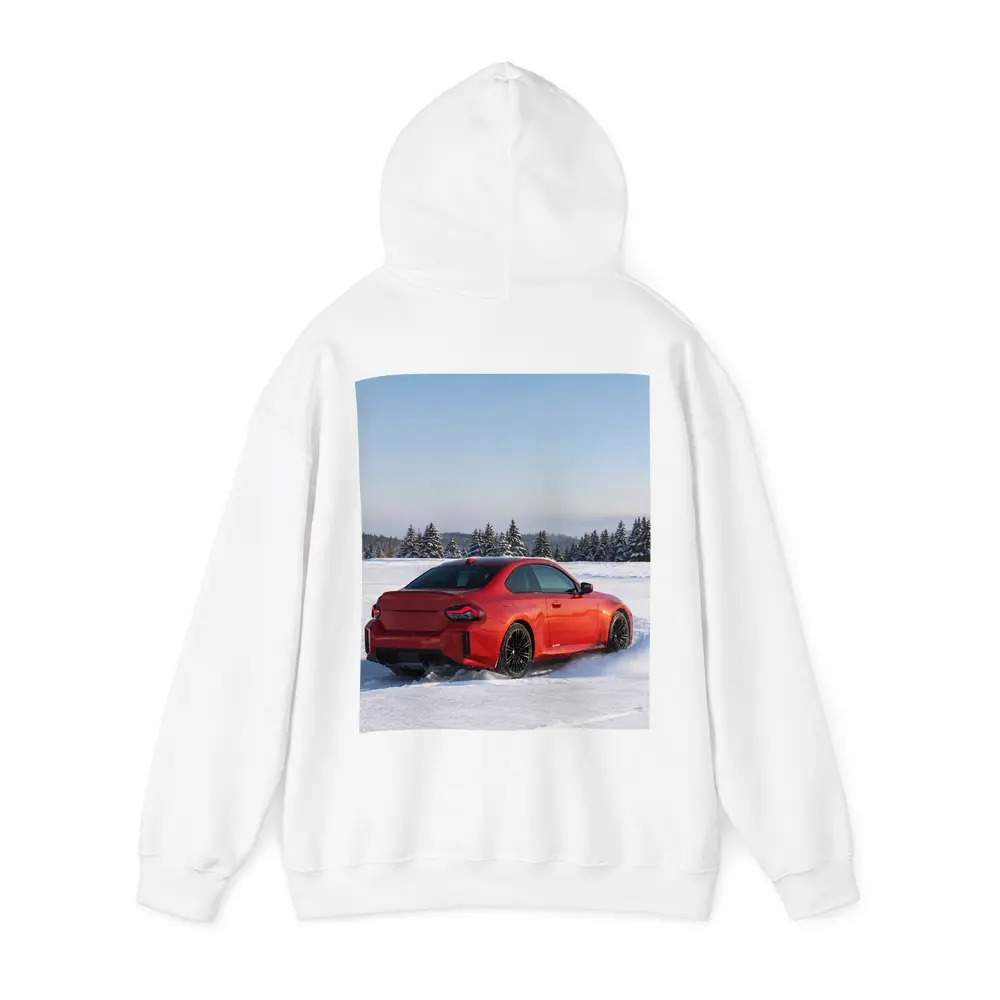 BMW M2 Red Coupe Drifting Snow Landscape – Hoodies