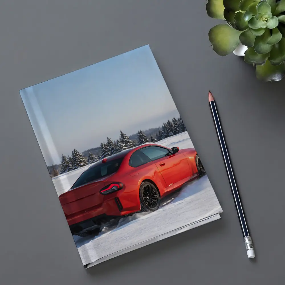 BMW M2 Red Coupe Drifting Snow Landscape – Notebooks