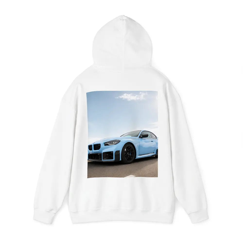 BMW M2 Light Blue On Open Road – Hoodies
