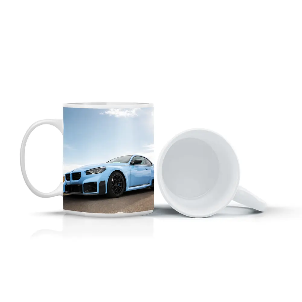 BMW M2 Light Blue On Open Road – Mugs