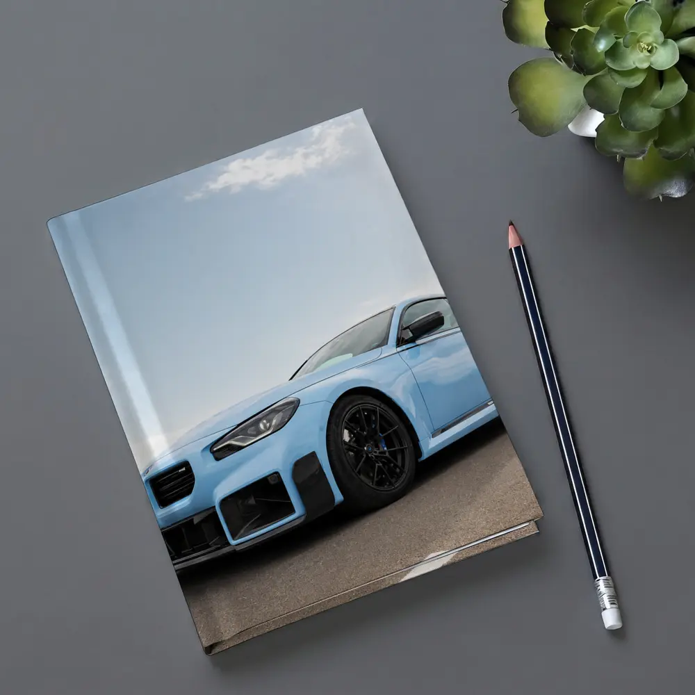 BMW M2 Light Blue On Open Road – Notebooks