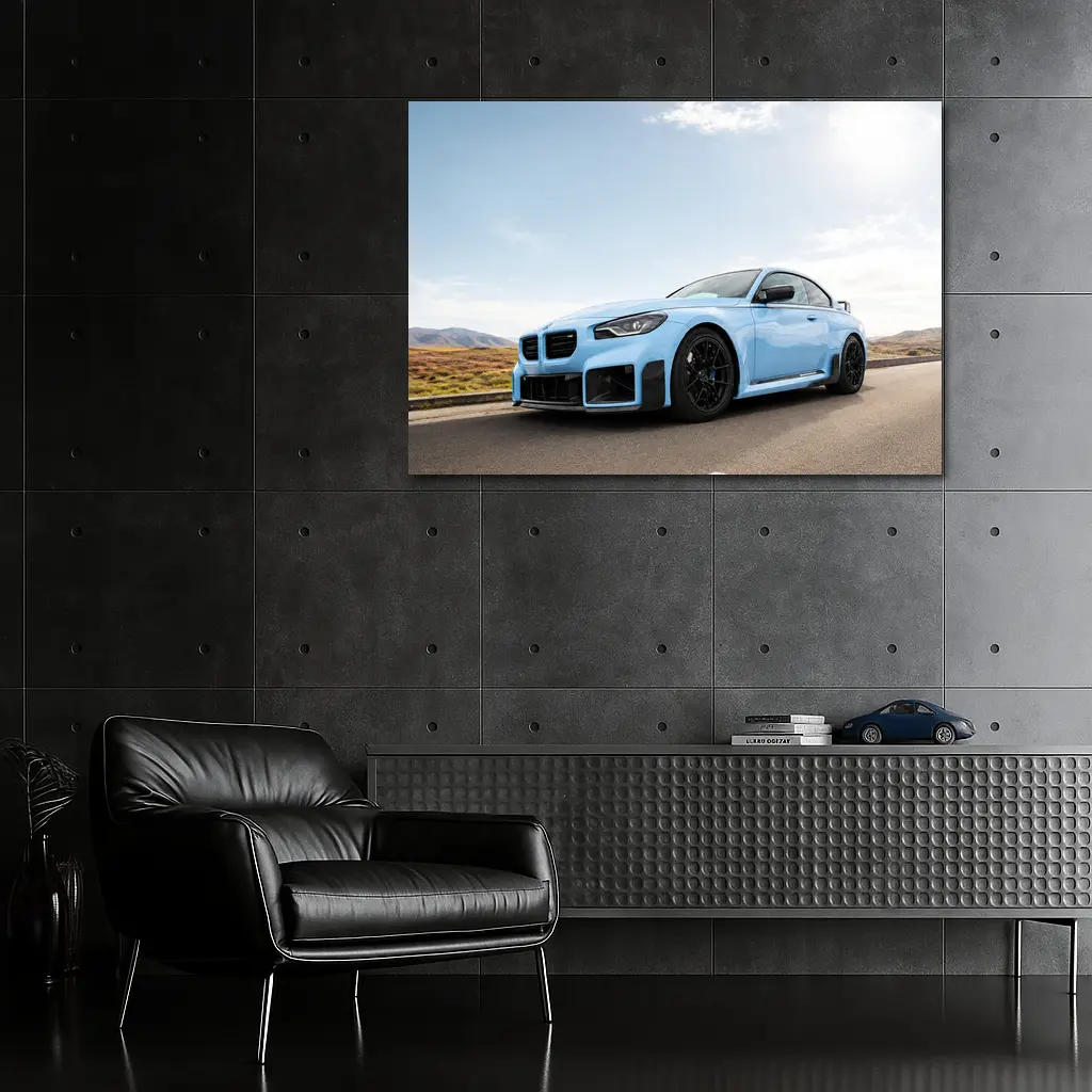 BMW M2 Light Blue On Open Road – Wall Art