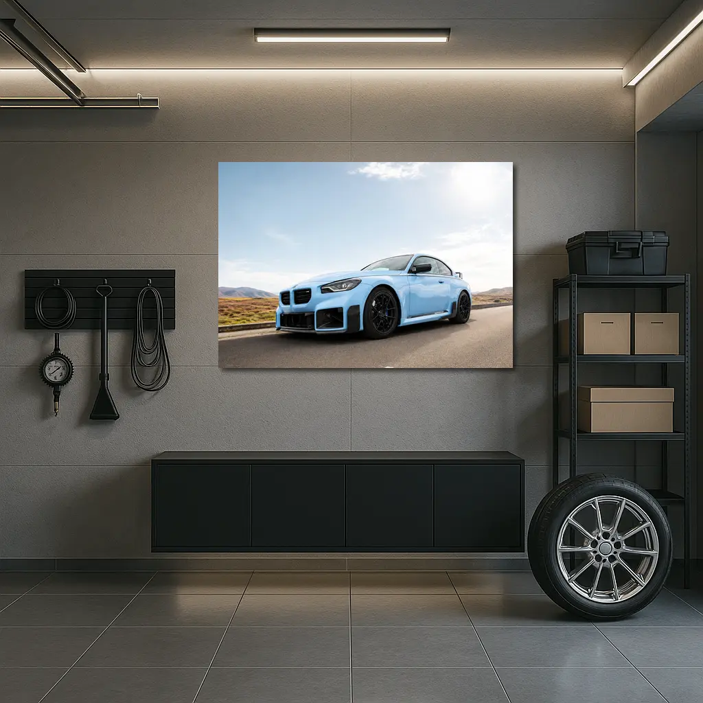 BMW M2 Light Blue On Open Road – Wall Art