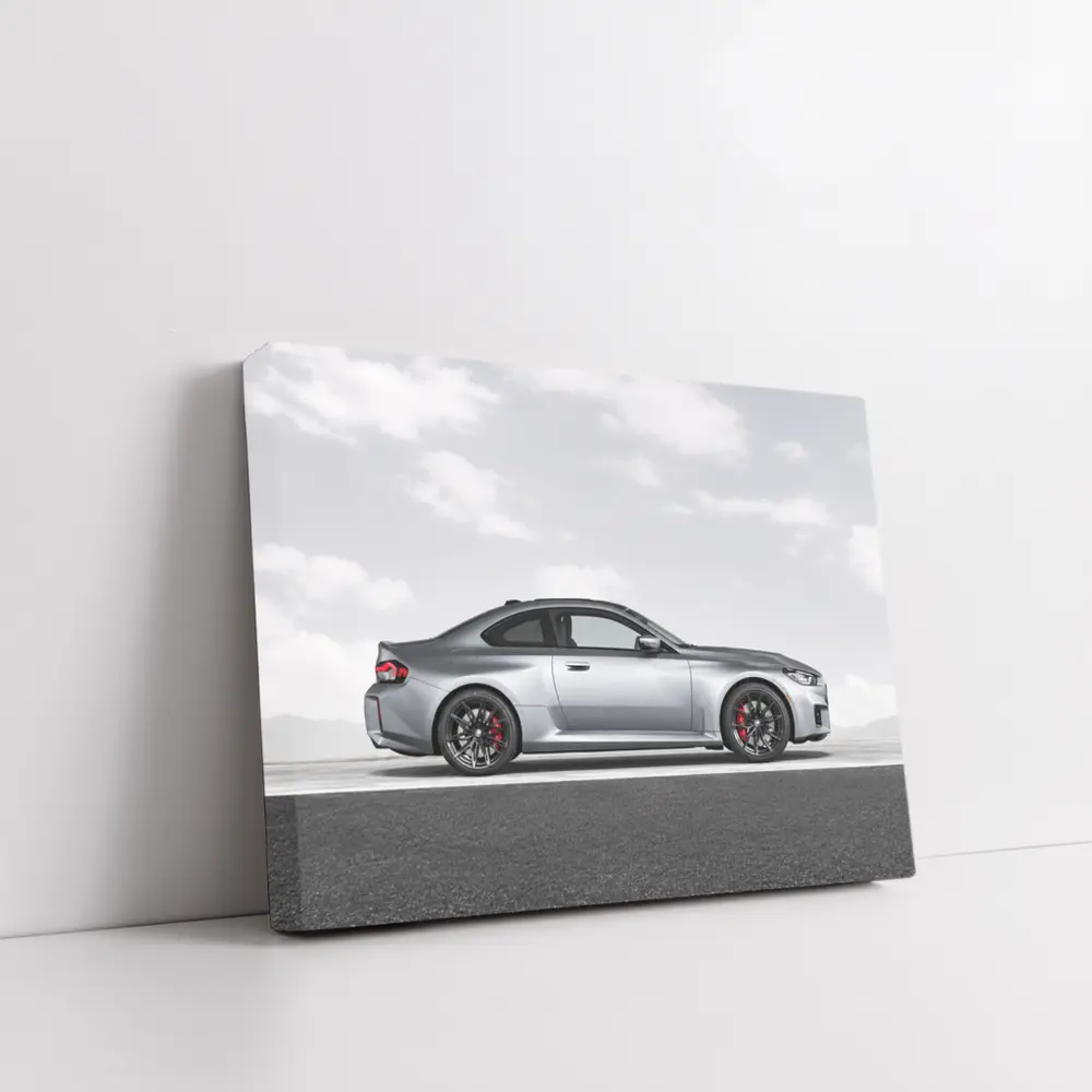 BMW M2 Coupe Silver Side Profile Shot – Wall Art