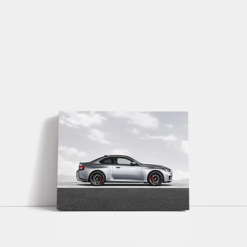 BMW M2 Coupe Silver Side Profile Shot – Wall Art