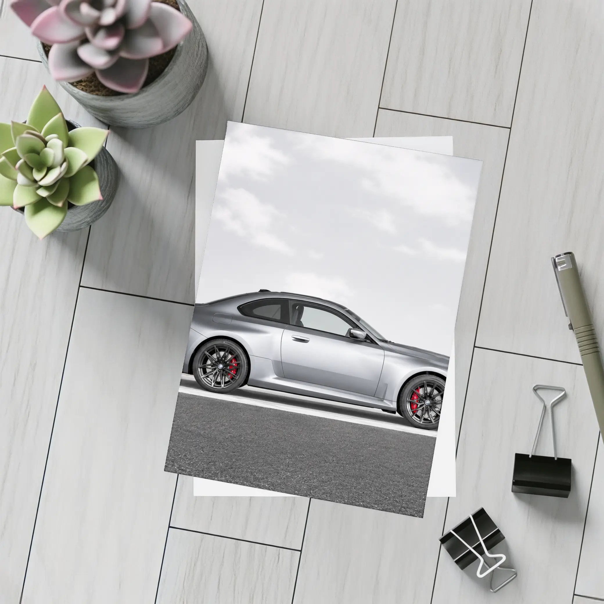 BMW M2 Coupe Silver Side Profile Shot – Postcards