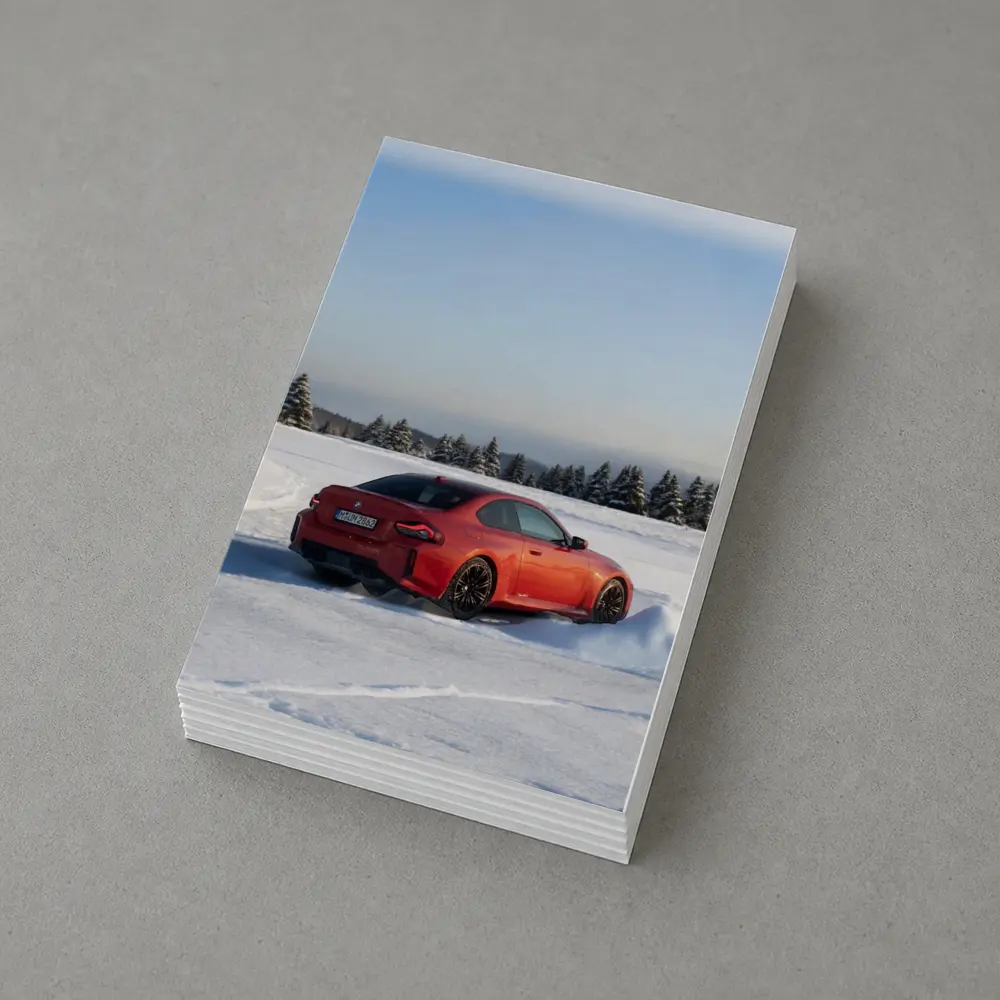 BMW M2 Red Coupe Winter Snow Drift – Postcards