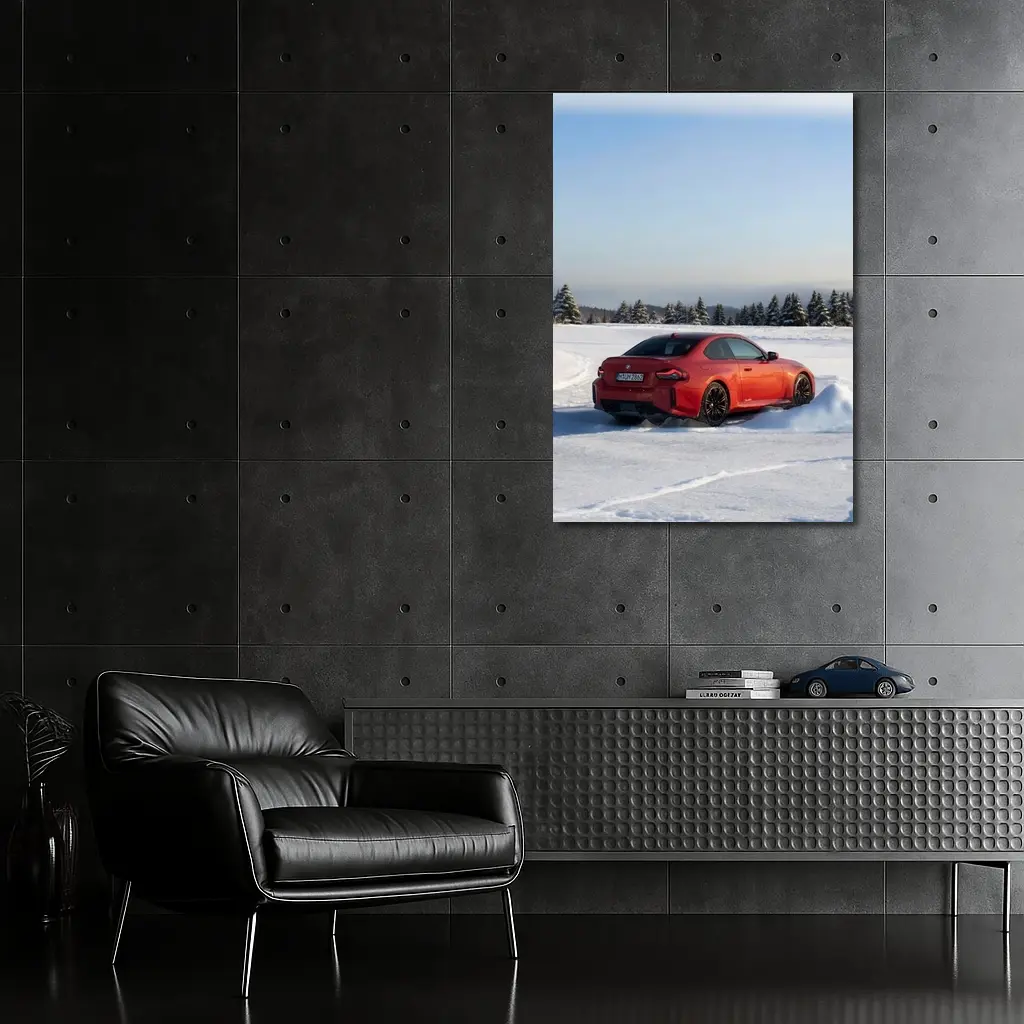 BMW M2 Red Coupe Winter Snow Drift – Wall Art