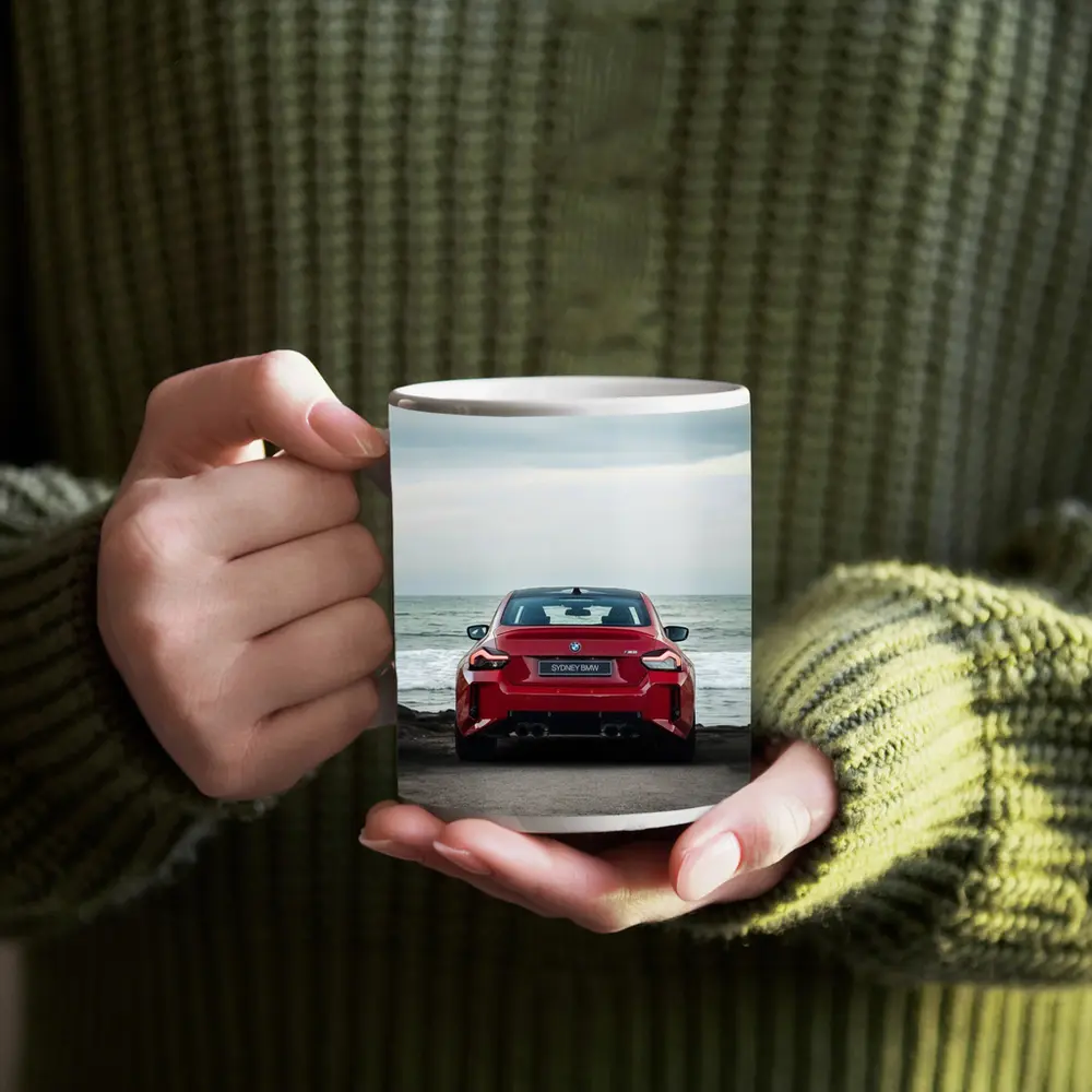 BMW M2 Red Rear Ocean Shore – Mugs