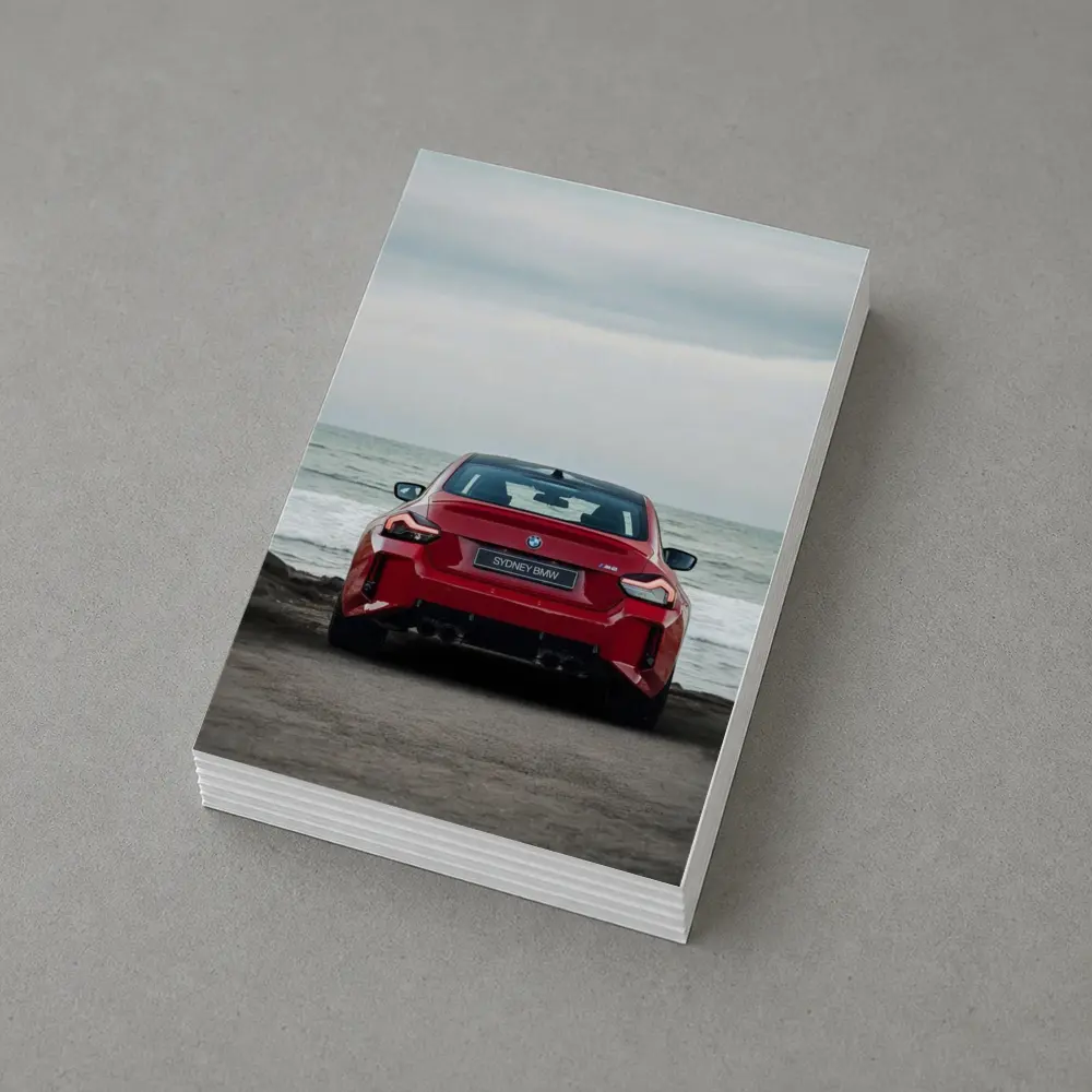 BMW M2 Red Rear Ocean Shore – Postcards