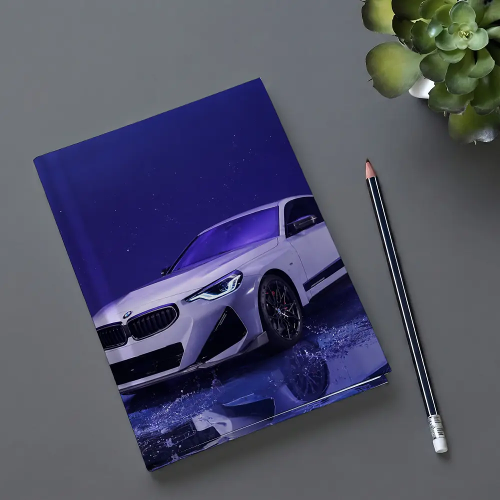 BMW 2 Series White Car Blue Studio – Notebooks
