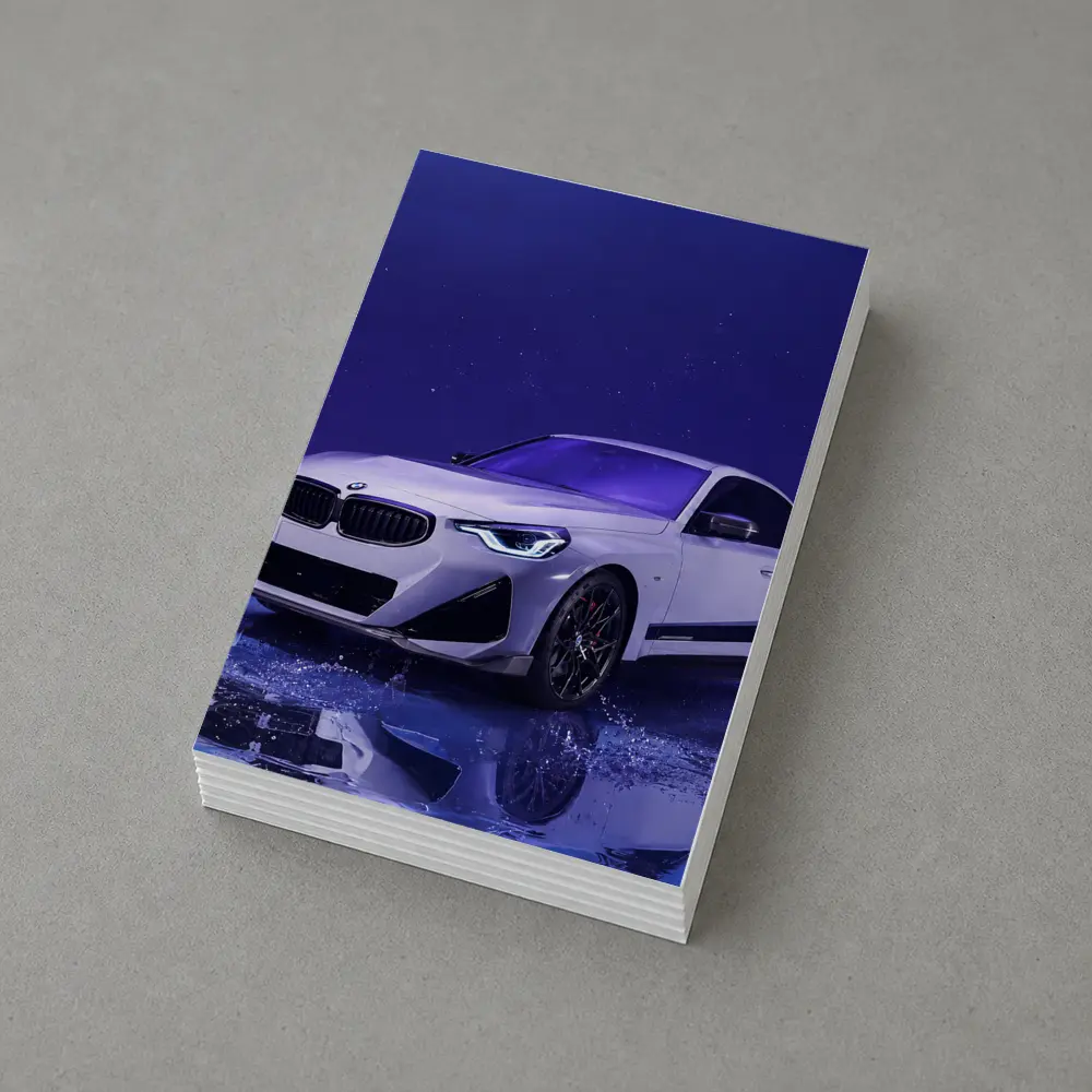 BMW 2 Series White Car Blue Studio – Postcards