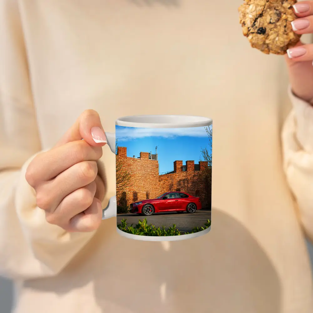 BMW M2 Red Coupe Brick Wall Setting – Mugs