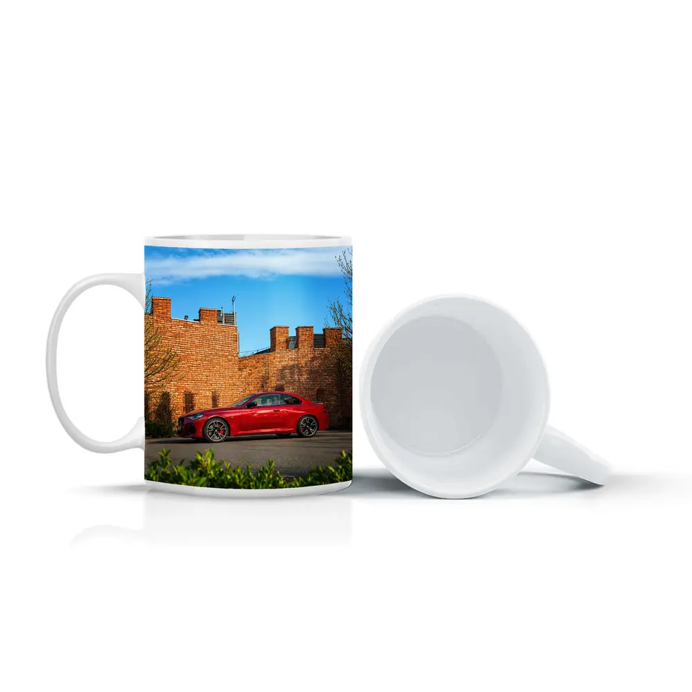 BMW M2 Red Coupe Brick Wall Setting – Mugs