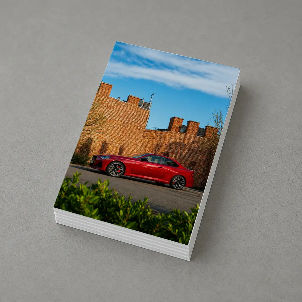 BMW M2 Red Coupe Brick Wall Setting – Postcards
