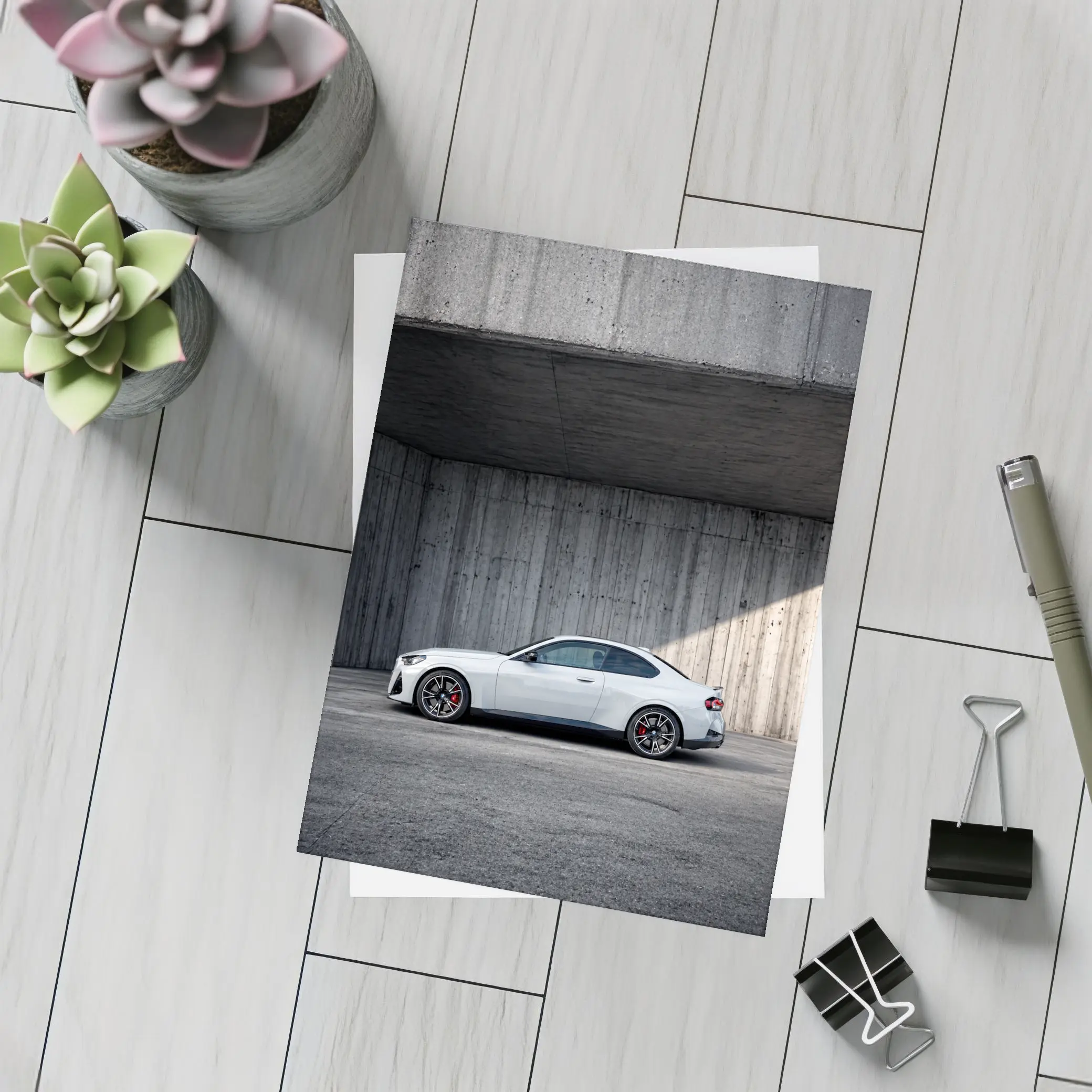 BMW M2 Coupe Parked Against Concrete Wall – Postcards