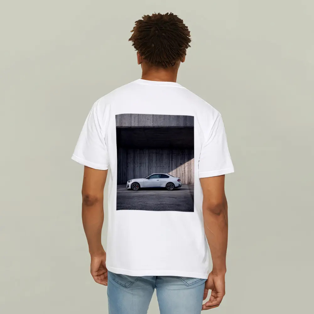 BMW M2 Coupe Parked Against Concrete Wall – T-Shirts